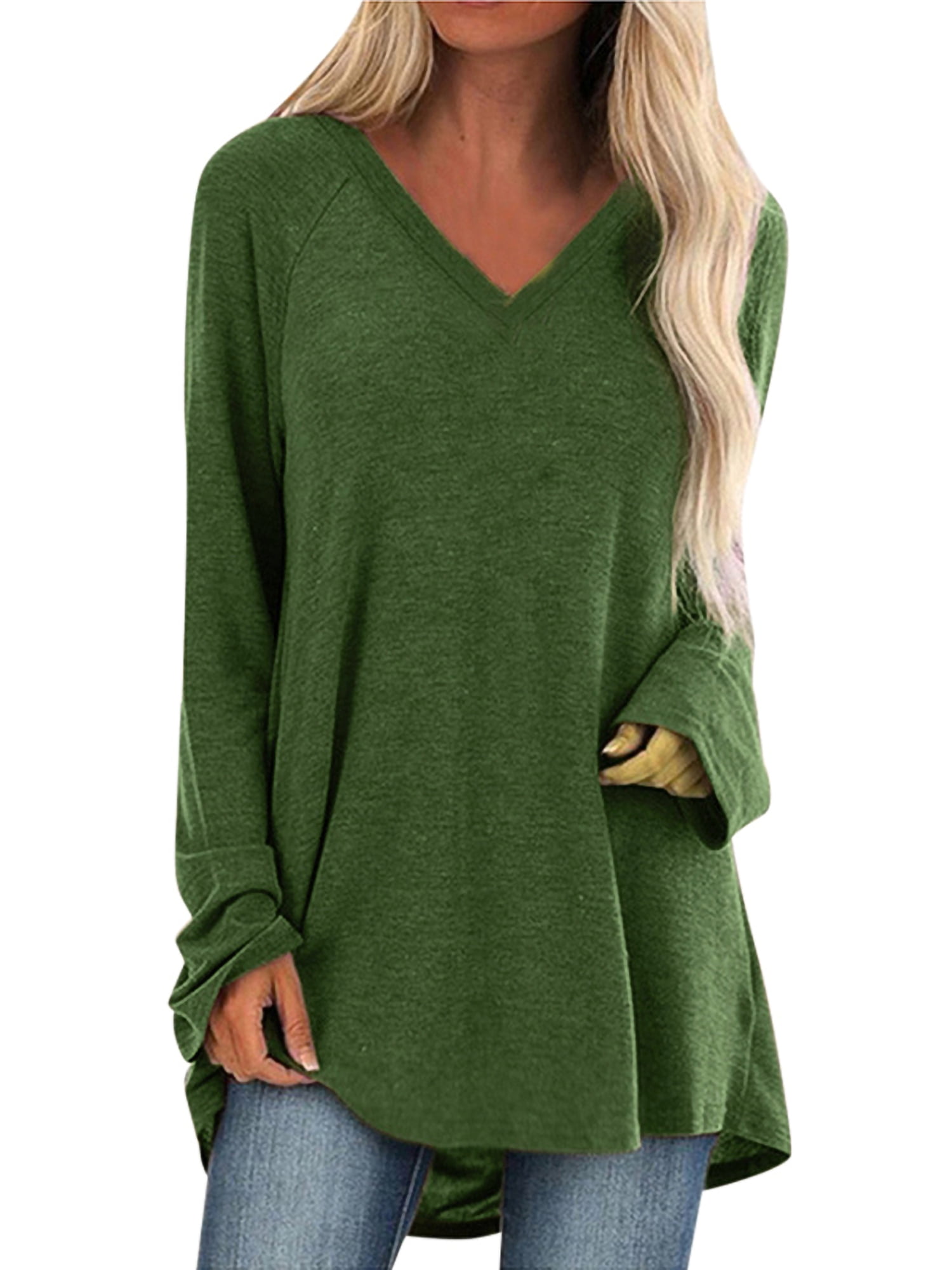 Vintage Oversized Long Sleeve Tunic Blouse Tops For Women Autumn Winter
