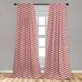 thumbnail image 4 of Ambesonne Herringbone Curtains, Chevrons Arrows Art, Pair of 28"x95", Raspberry and White, 4 of 4