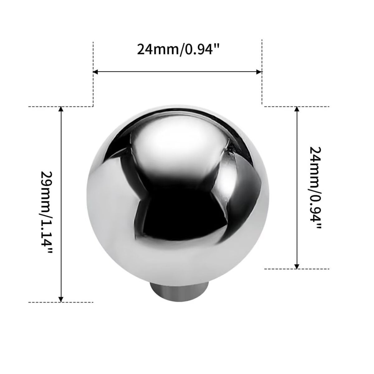 HDJNal 10 Pack Bright Silver Drawer Pulls Kitchen Cabinet Knobs Solid Ball Shape Dresser Drawer Knobs Dresser Knobs Drawer Knobs Simple Cabinet Hardware for Cupboard Drawer Pulls