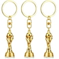 thumbnail image 1 of Yanonmyfd 3 PCS 1：1 Replica 3D World Cup Trophy Golden Keychain Set Charm, Premium Zinc Alloy Football Fan Gift, Sports Event Keys for Backpacks, Bags, Fans & Collectors Souvenir 4×1.85inch, 1 of 8
