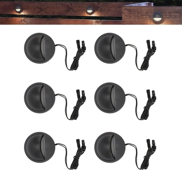 Lampe de Marche de Terrasse Blanc Chaud, 6 Pcs Lampes de Marche Extérieures à Basse Tension pour Terrasse, Lampes d'Escalier de Paysage, Qualité Inégalée