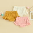 thumbnail image 2 of Nygoyerh Baby Girls Casual Shorts Solid Color Elastic Band Ruffle Shorts Infant Newborn Clothing for Summer 3M 6M 12M 18M 2T 3T, 2 of 6