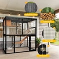 thumbnail image 4 of Wooden Catio Outdoor Cat Enclosure - Large 4-Tier Cat House for Multiple Cats with Ramp, Waterproof Cover, Indoor & Outdoor Use, 4 of 10