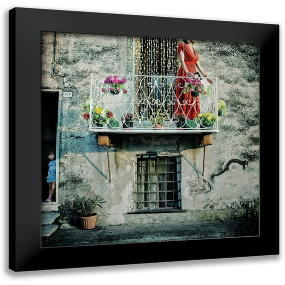 Ambra 20x20 Black Modern Framed Museum Art Print Titled - chains of gold
