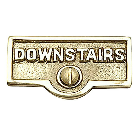 Switch Plate Tags DOWNSTAIRS Name Signs Labels Brass Traditional Engraved Wall Light Switch Cover Labels Renovators Supply