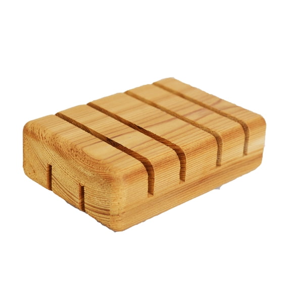 Home Bathroom Wooden Soap Case Holder, Sink Deck Bathtub Shower Dish, Wooden Shower Soap Saver, Hand Craft, 100% Natural Pine Wooden Holder for Sponges, Scrubber - Falls River Soap Company