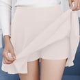 thumbnail image 2 of JIANJIA Skirts For Women Summer Solid Color Elastic High Waist Fashion Casual A Line Pleated Mini Tennis Skirt Beachwear,White,M, 2 of 5
