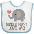 thumbnail image 3 of Inktastic Nana and Poppy Love Me Boys or Girls Baby Bib, 3 of 4