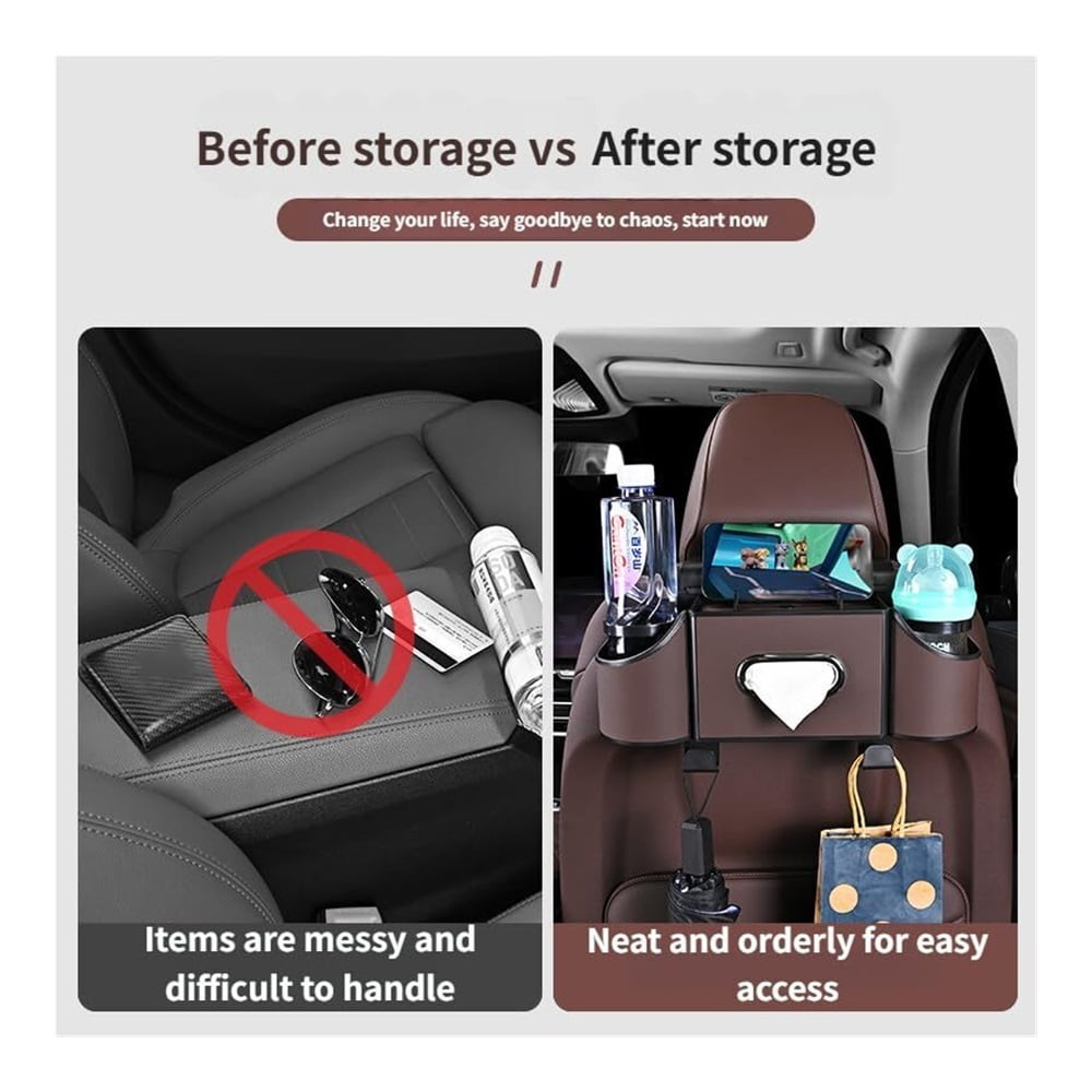 Car Organizer Back Seat, Multi-Pocket Backseat Car Organizer for Car Storage and Organization, Universal Car Seat Back Organizer for Travel, Family & Daily Use