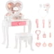 thumbnail image 2 of Set de Mesa de Tocador y Taburete para Niños Costway con Espejo en Forma de Corazón Blanco, 2 of 3
