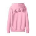 thumbnail image 6 of 9-10 Years Child Girls Zip Up Hoodies Cat Ear Oversize Hoodie Jackets Casual Long Sleeve Hood Sweatshirtst Coat Back to School Play Daily Fall Winter Wear Pink Sweatshirtst, 6 of 9