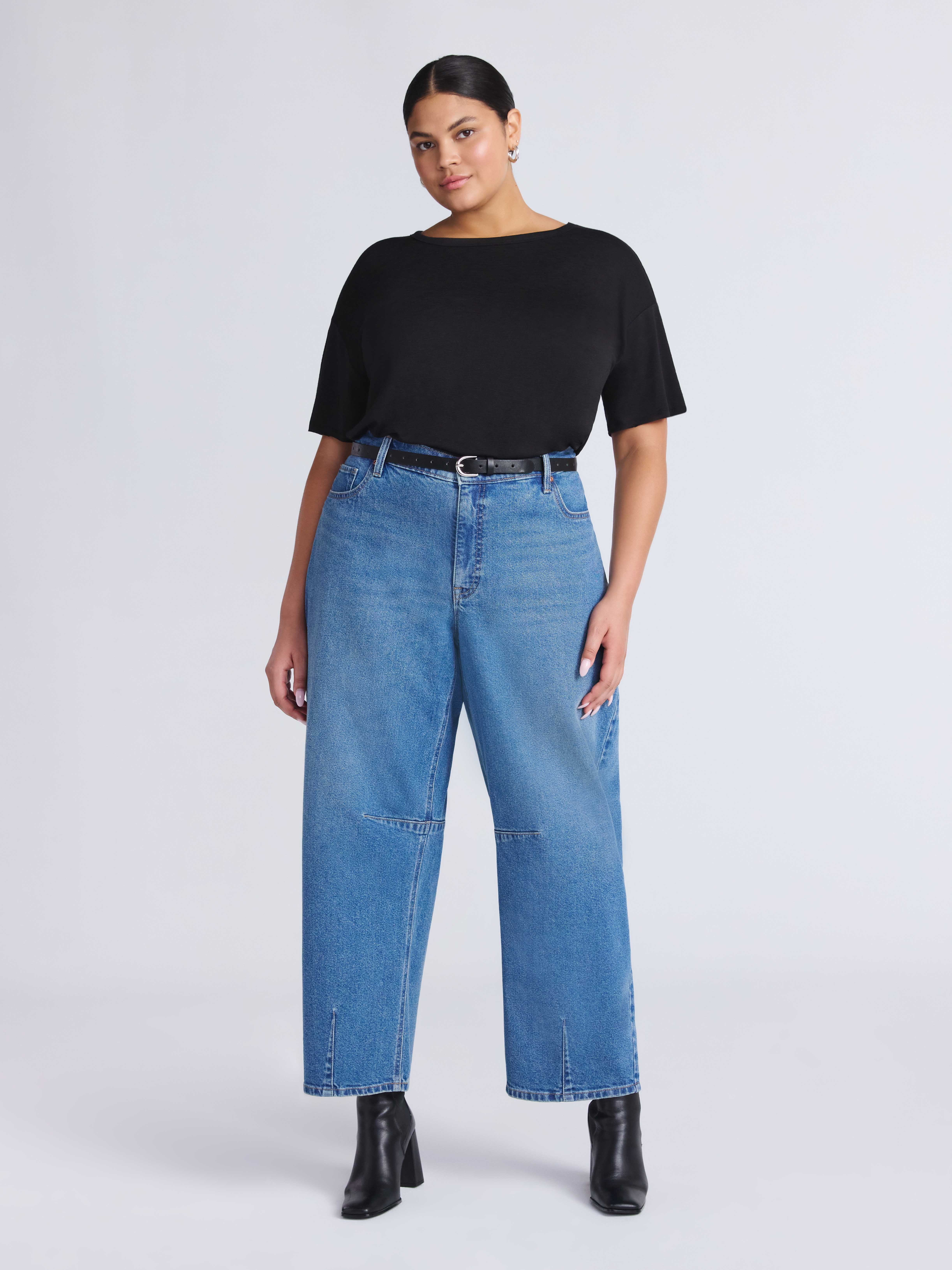 Sofia by Sofia Vergara Women's and Women's Plus Barrel Super High Rise Jeans, 27" Inseam, Sizes 0-28