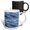 Multicolor, variant on 3drose, Blue and Image of Gold Mountain Range Abstract, 11oz Two-tone Black Mug