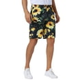 thumbnail image 5 of INSPIRE CHIC Floral Printed Shorts for Men's Flat Front Button Down Zipper Business Flower Pattern Shorts 30 Black, 5 of 5