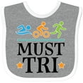 thumbnail image 3 of Inktastic Triathlon Sports Quote Must Tri Boys or Girls Baby Bib, 3 of 4