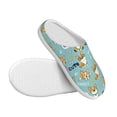thumbnail image 3 of Daiia Cute Dogs Corgi Print Women’s Fuzzy Slippers Memory Foam Lightweight House Shoes Cozy Loafer Flannel House Shoes-46/47, 3 of 7