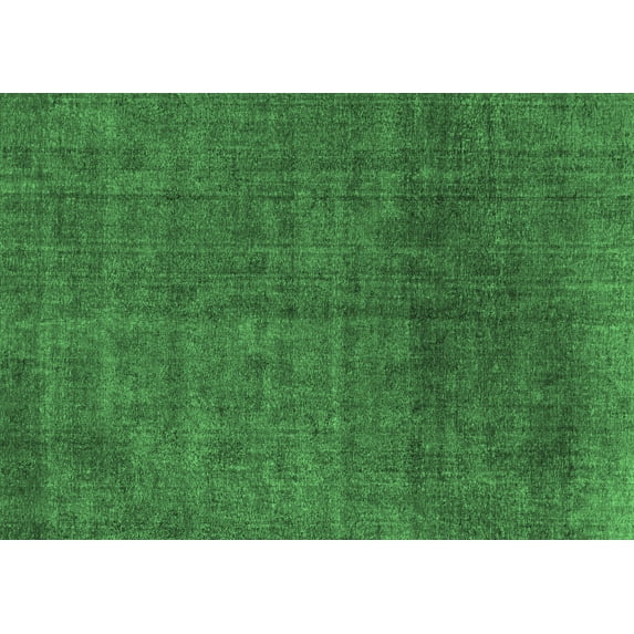 Ahgly Company Indoor Rectangle Abstract Emerald Green Modern Area Rugs, 7' x 9'
