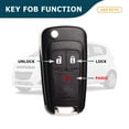 thumbnail image 2 of AKS KEYS Replacement for Chevrolet Spark Flip Key Fob 3 Buttons That Uses FCC A2GM3AFUS03 Chip ID 46 PN 95233524, 2 of 5