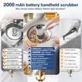 thumbnail image 3 of Amiluo Electric Spin Scrubber, 2000 mAh Battery Cordless Handheld Cleaning Brush, 2 Speeds Power Scrubber with 6 Replaceable Heads & Display for Bathroom/Shower/Sink/Tub, White, 3 of 9