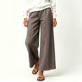 thumbnail image 3 of Oksale Wide Leg Sweatpants Women Loose Fit Petite Ankle Pants with Pockets Casual Elastic High Waisted Sweat Pants for Running Athletic Workout Coffee M, 3 of 9