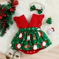 thumbnail image 2 of Odeerbi Christmas Dresses For Girls Toddler Baby Kids Cartoon Print Romper Backless Dress Outfits Green, 2 of 9