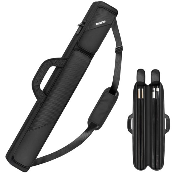Funda para tacos de billar PEKREWS, 2 x 2 con capacidad para 2 bastones y 2 bolsillos