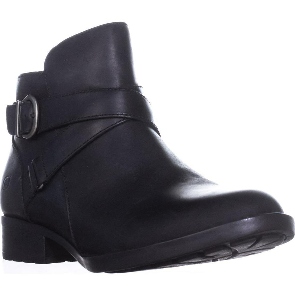 Born - Womens Born Chaval Flat Casual Ankle Boots, Black Leather ...