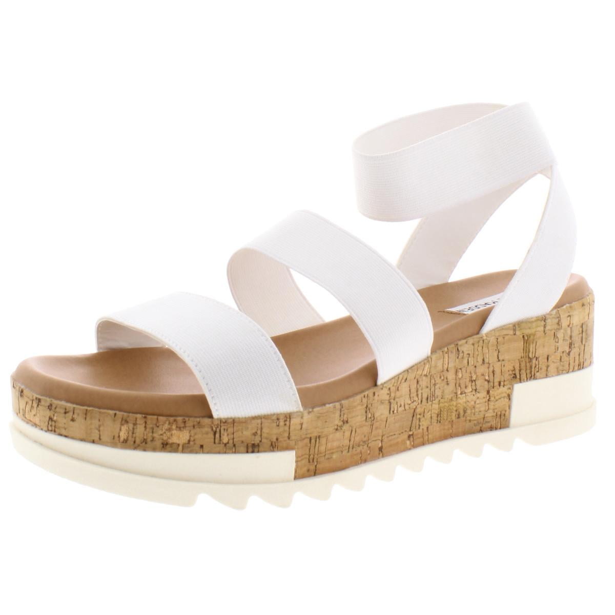 Steve Madden Womens Bandi Ankle Strap Cork Wedge Sandals - Walmart.com