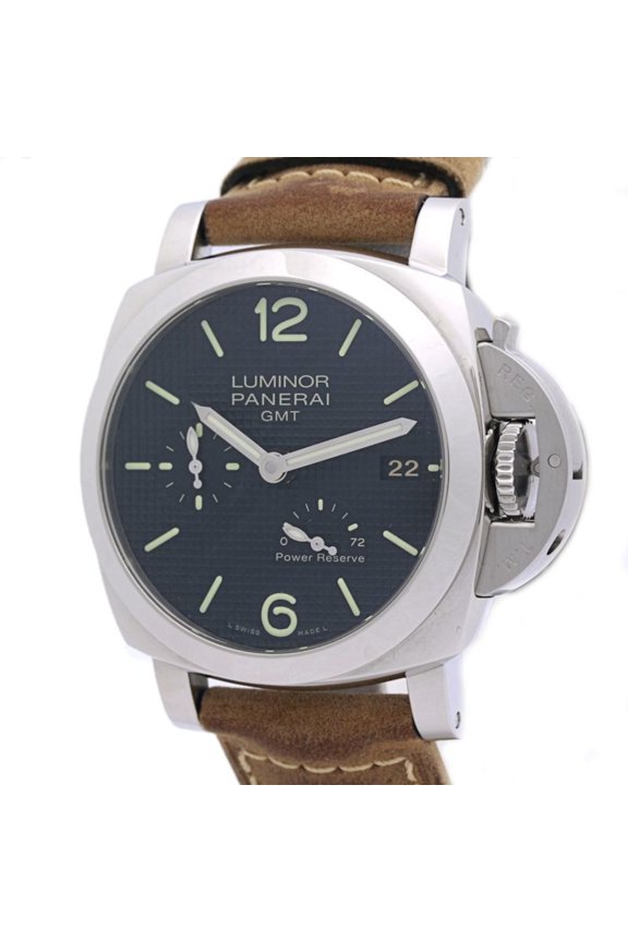 Pre-Owned Panerai Luminor 1950 3 Days GMT PAM00537 Power Reserve Acciaio Men's Watch 40286