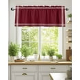 thumbnail image 2 of Solid Color Valances for Windows Wine Red Valance Rod Pocket Light Filtering Short Window Treatments Curtains for Kitchen Bathroom Living Room Bedroom, 1 Panel, 60 x 18 Inch, 2 of 7