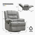 thumbnail image 2 of Swivel Rocking Recliner Chair for Adults, Overstuffed Manual Glider Rocker Recliner Chair, Upholstered Reclining Single Sofa Chair for Living Room (Light Grey), 2 of 7