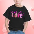 thumbnail image 5 of Yindaity Girls Boys Summer Tops Trendy Short Sleeve T-Shirt Casual Crew Neck Daily Shirt for Kids Toddler Children Cute Graphic Print Tee Blouse (Black,7-8 Years), 5 of 6