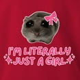 thumbnail image 6 of Wild Bobby I'm Literally Just a Girl Funny Deep Fried Brain Rot Hamster Meme Unisex Hoodie Sweatshirt, 6 of 6