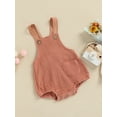 thumbnail image 3 of Gzhioc Newborn Baby Casual Solid Color Bodysuit, Wide Shoulder Straps Romper, Short One-Piece Clothes, 3 of 8