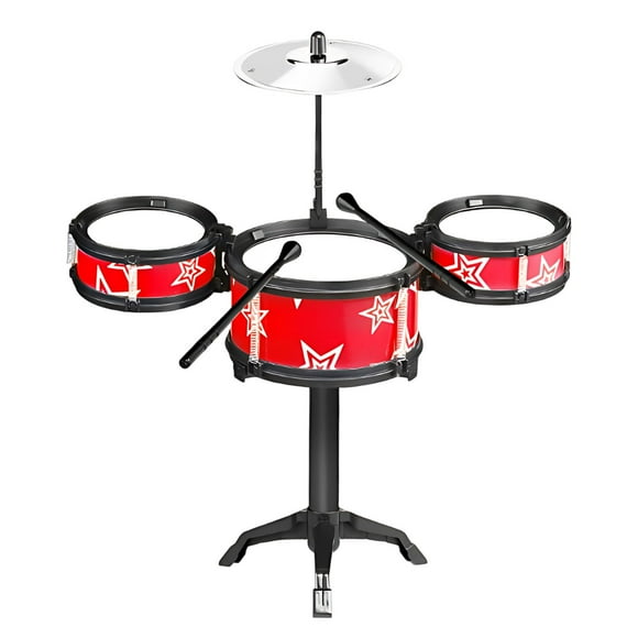 Toddler Drum Kit Kids Toys Jazz Drum Set 5 Drums With Stools Mini Set Musical Instrument Toys Birthday Gifts For Beginner Boys Girls
