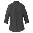 thumbnail image 5 of Yellow Rooster Women's Ladies 3/4-Sleeve Carefree Poplin Shirt Graphite L, 5 of 5