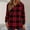 A01_Checked Red, variant on Checkered Hoodies Pullover Sweater Blouses for Womens Velvet Thermal Hooded Tops Long Sleeve Pullover Plaid Printed Blouse Fall Outfits 2025 Loose Fit