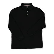 French Toast Men's L/S Pique Polo Shirt Color: black Size: l