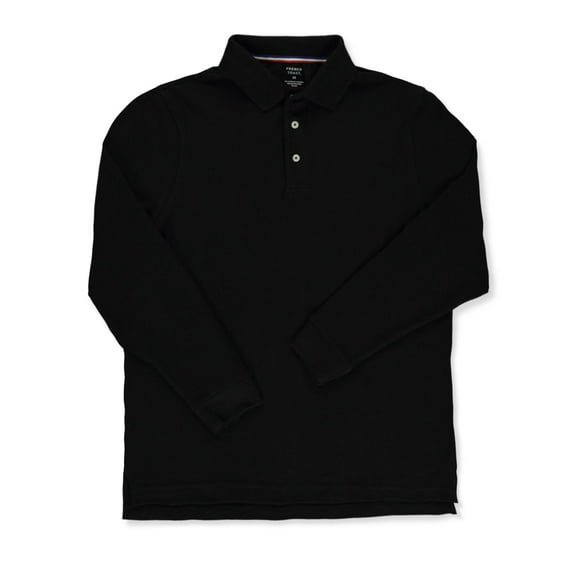 French Toast Men's L/S Pique Polo Shirt Color: black Size: xl