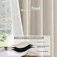thumbnail image 5 of 100% Blackout Curtains 84 Inch Long 2 Panels Set for Bedroom, Thick Luxury Faux Linen Black Out Curtain Room Darkening Back Tab Pleat Window Textured Drapes with Hooks for Living Room, Birch, 5 of 8