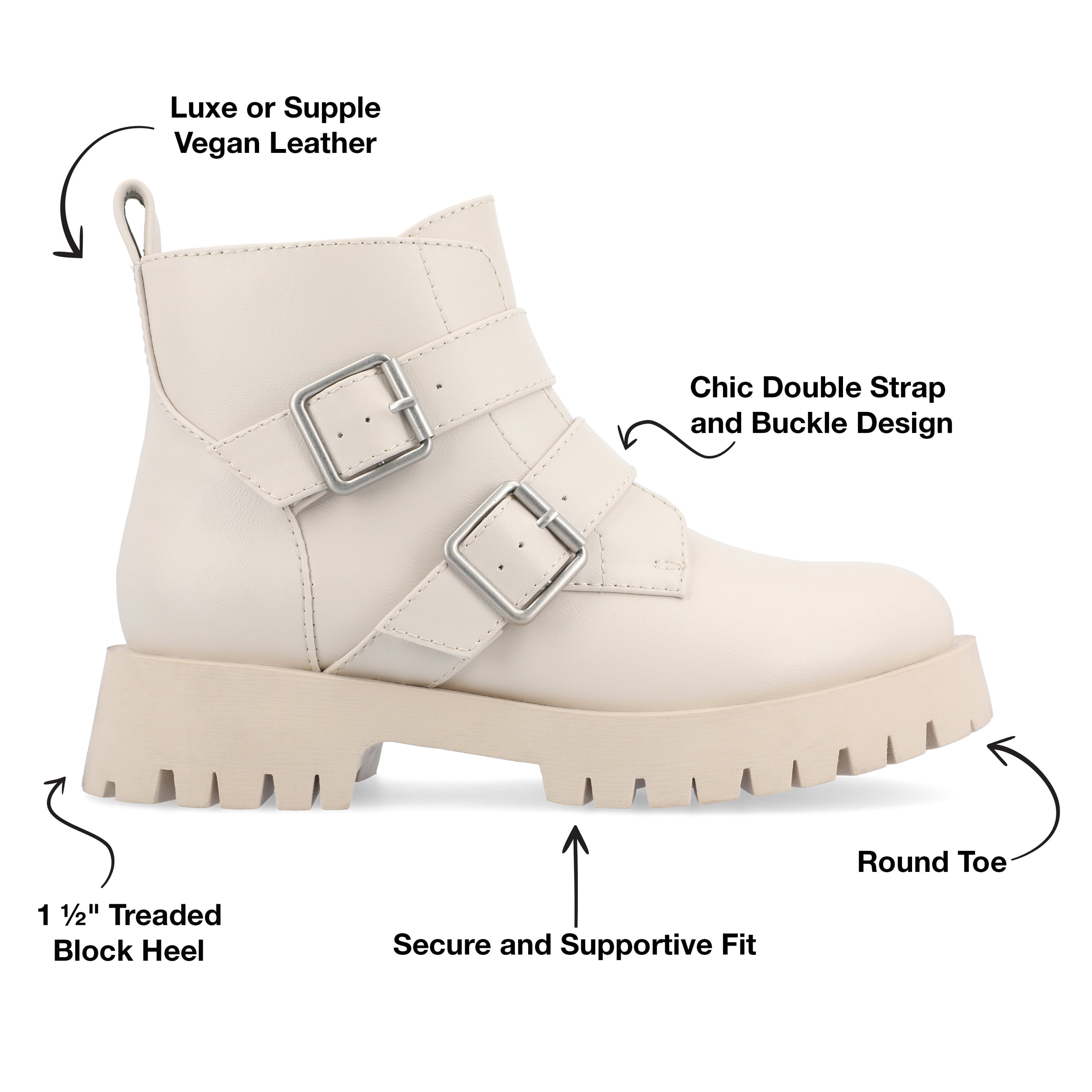 Journee Womens Maebry Treaded Outsole Round Toe Booties