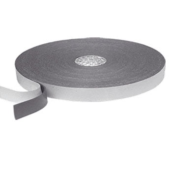 Gordon Glass® Black 1/8" x 3/8" Single Sided Adhesive Closed Cell Seal Foam Tape - 7 ft