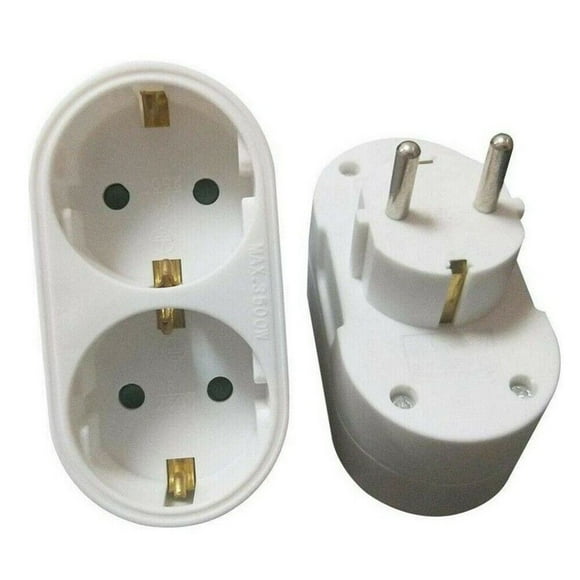 Earthered Universal Voltage Adapter For Continental Europe, Modifies Electrical Outlet, Lifetime Guarantee, South Africa To Europe Adapter, Max 13A Current, Quality System Certified (90x47x77Mm)