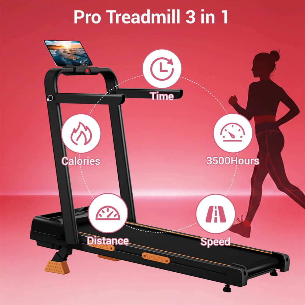 SONITU Powerful 2.5HP Walking Pad with 15% Incline, 6.3MPH Treadmill for Home, Compact Design with LED Display, Supports 300Lbs