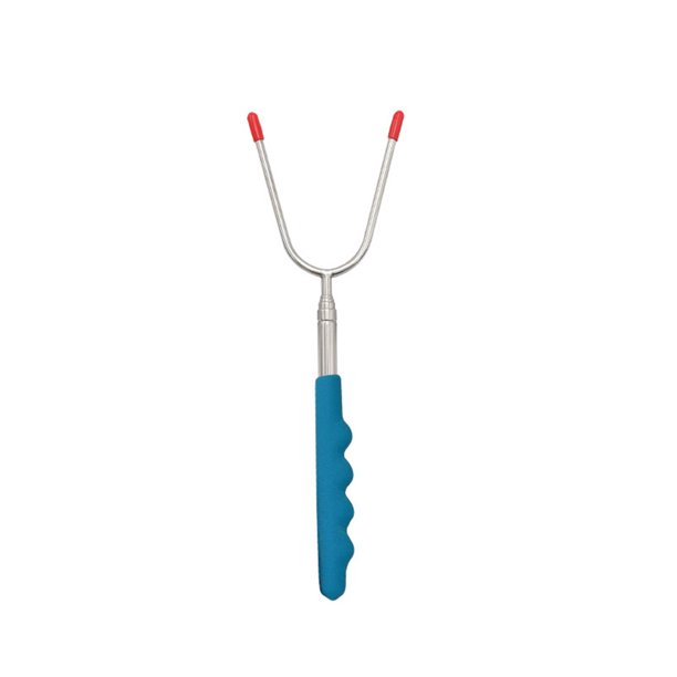 Cateissary Tenedor telescópico para barbacoa, salchichas en forma de U, palitos para asar extensibles, barbacoa para perros calientes para Cocina y Comedor Azul