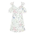 thumbnail image 4 of Fankiway Mode Femmes V-Cou Épaule Dentelle Robe Robe Pull Manches Courtes V-Cou Robe Femmes Robes Grande Taille de Dégagement Grande Taille Robes de Dégagement, 4 of 5