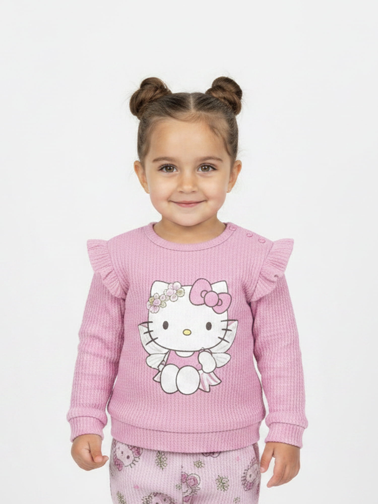 Hello Kitty Baby Girls Waffle Knit Top and Pants Set, 2-Piece, Sizes 0M-24M
