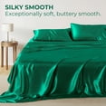 thumbnail image 3 of Seasonwood Satin Sheets,Full Size Silky Sheet Set,4 Pieces,Green, 3 of 7