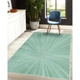 thumbnail image 4 of Abstract Art Decorative Rug, Vortex Design with Fireworks Celebration Inspired Concentric Stripes, Quality Carpet for Bedroom Dorm and Living Room, 6 Sizes, Mint Green, by Ambesonne, 4 of 4