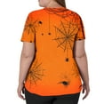thumbnail image 4 of Dwralegc Halloween Saffron Scrubs for Women Plus Size Halloween Shirt Funny Spooky Season Scrub Shirts V Neck Short Sleeve Pumpkins Printed Fun Nurse Uniforms Navy L Saffron 4XL, 4 of 5
